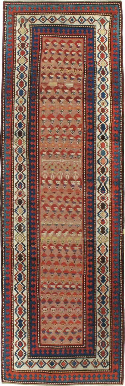 Antique Caucasian Kazak Rug, No.8429 - Staging