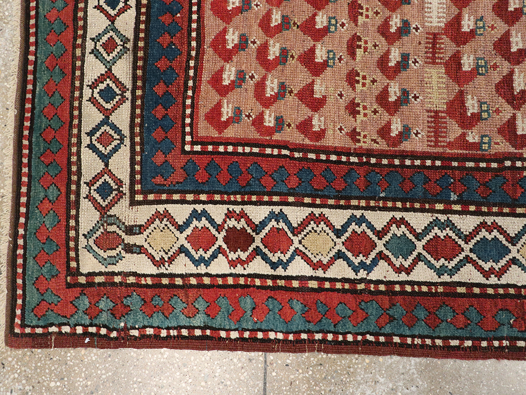 Antique Caucasian Kazak Rug, No.8429 - Staging