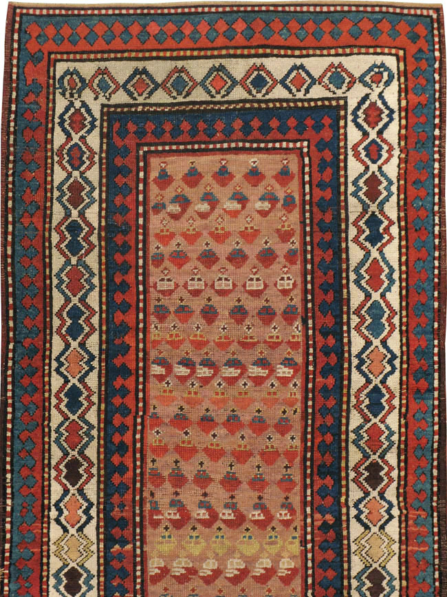 Antique Caucasian Kazak Rug, No.8429 - Staging