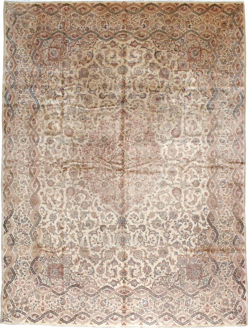 Vintage Persian Kashan Carpet, No.8446 - Staging
