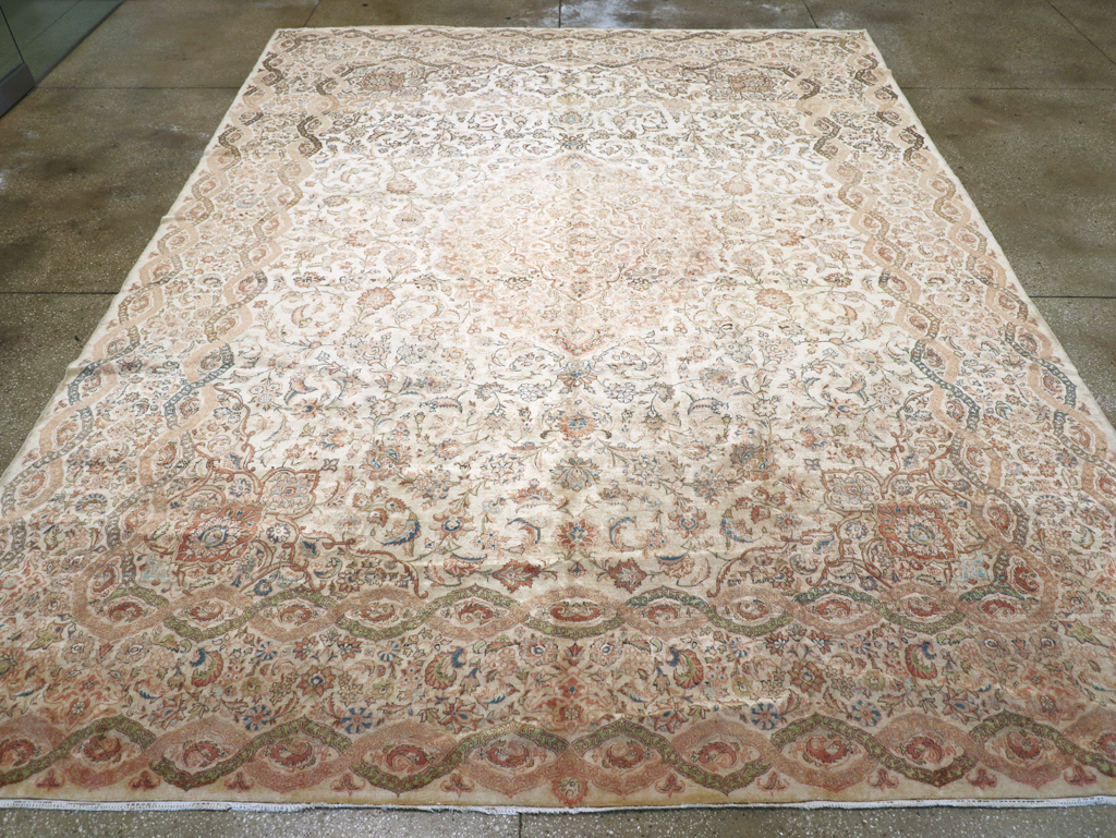 Vintage Persian Kashan Carpet, No.8446 - Staging