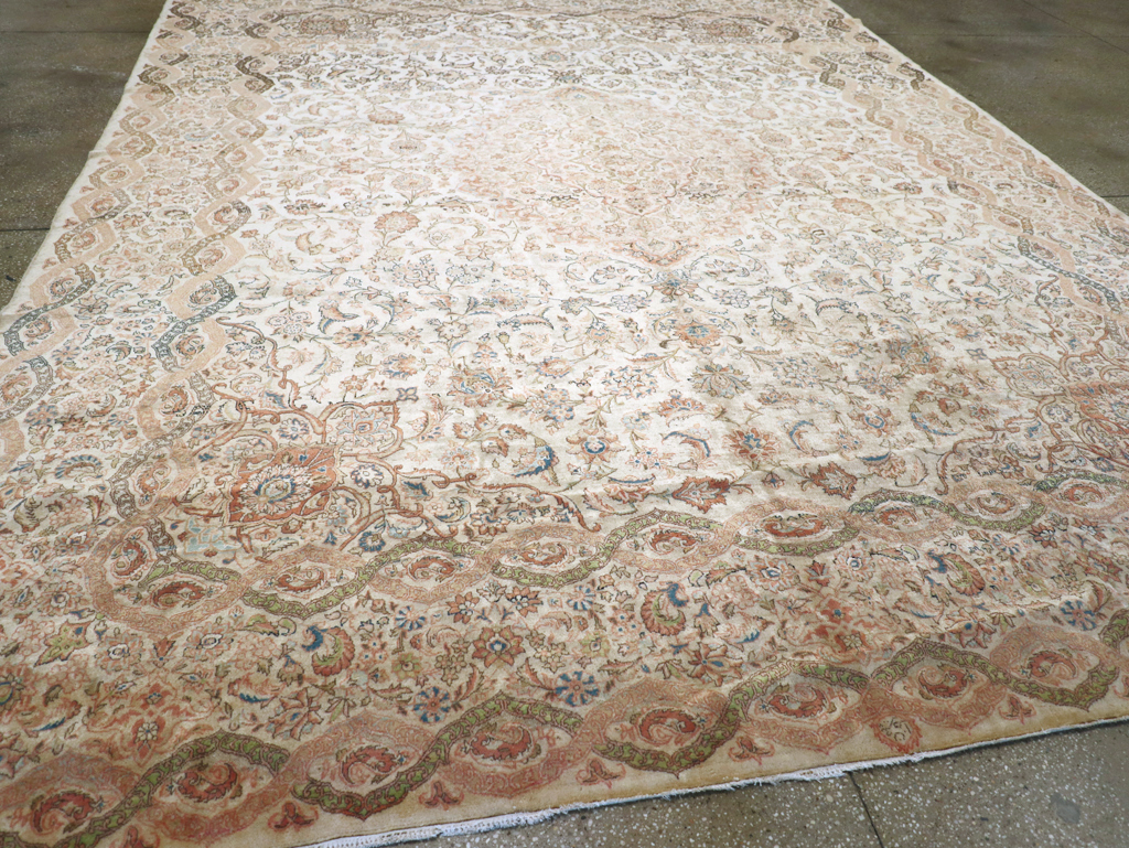 Vintage Persian Kashan Carpet, No.8446 - Staging