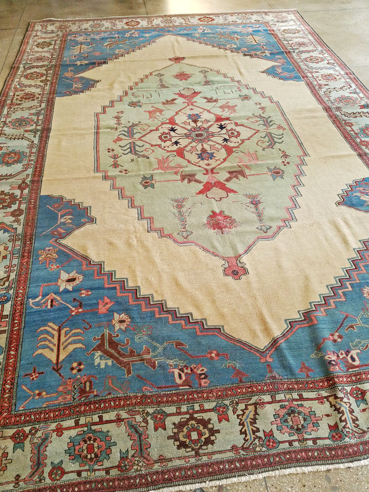 Antique Persian Bakshaish Carpet, No.8455 - Staging