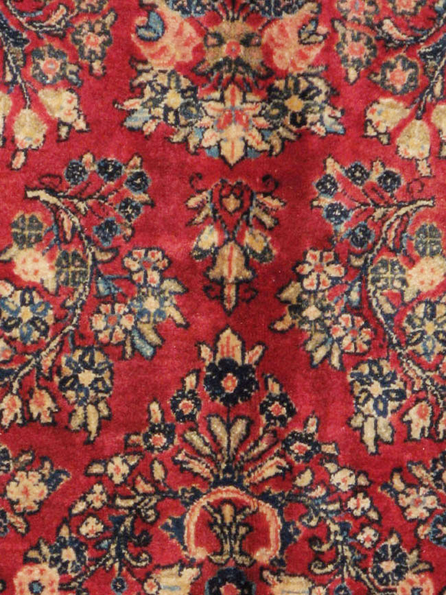 Vintage Persian Sarouk Square Rug, No.8457 - Staging