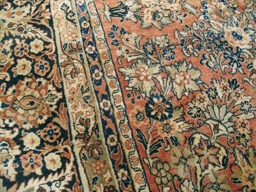 Antique Persian Sarouk Square Carpet, No.8459 - Staging