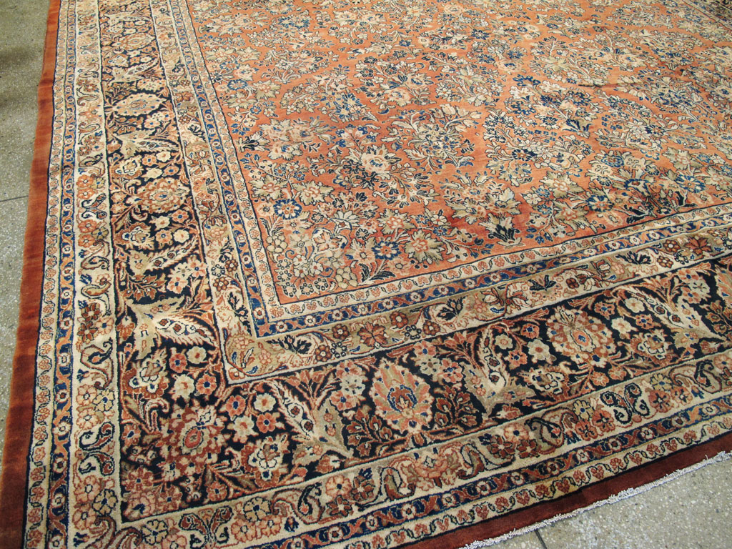 Antique Persian Sarouk Square Carpet, No.8459 - Staging