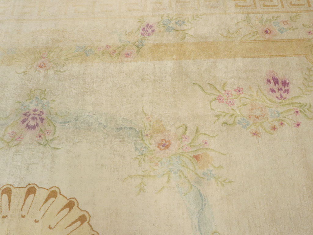 Vintage European Inspired Persian Kashan Carpet, No.8468 - Staging