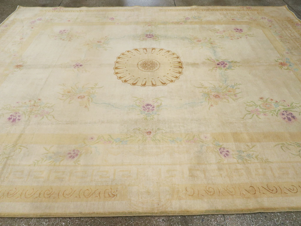 Vintage European Inspired Persian Kashan Carpet, No.8468 - Staging