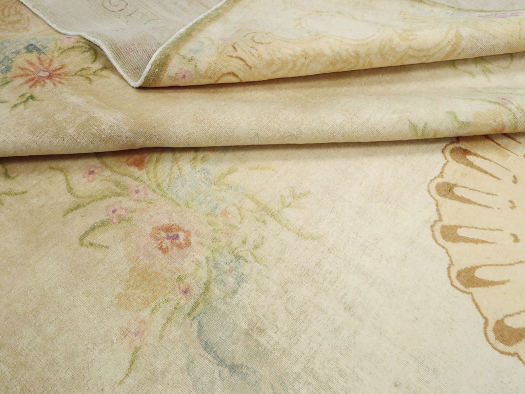 Vintage European Inspired Persian Kashan Carpet, No.8468 - Staging