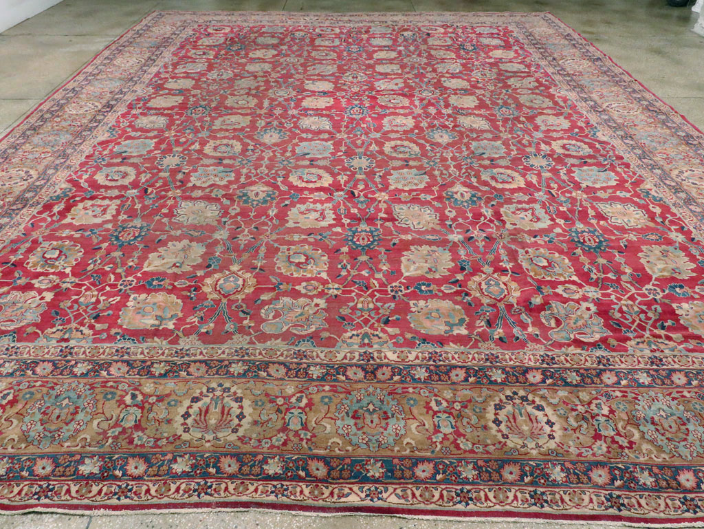 Antique Persian Kerman Carpet, No.8480 - Staging