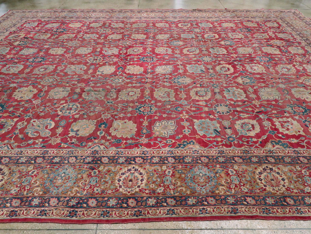 Antique Persian Kerman Carpet, No.8480 - Staging