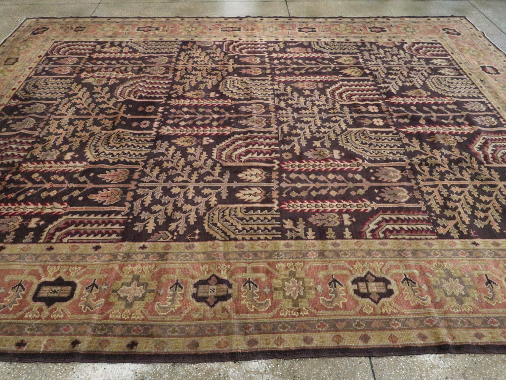Antique Turkish Oushak Carpet, No.8507 - Staging
