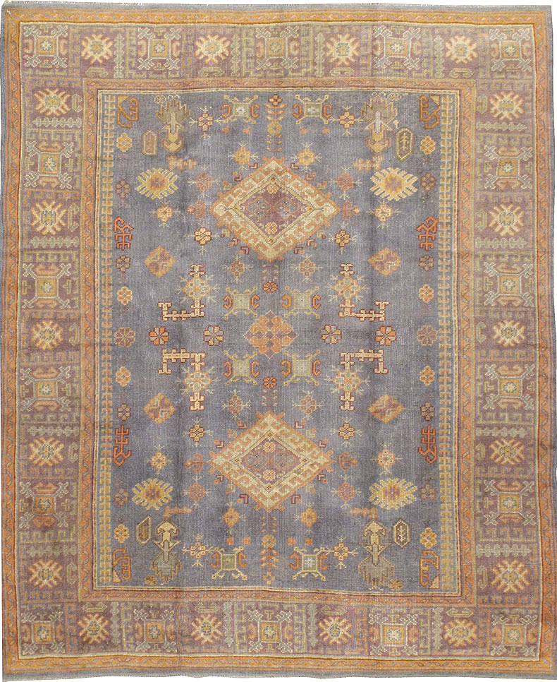 Antique Turkish Oushak Carpet, No.8527 - Staging