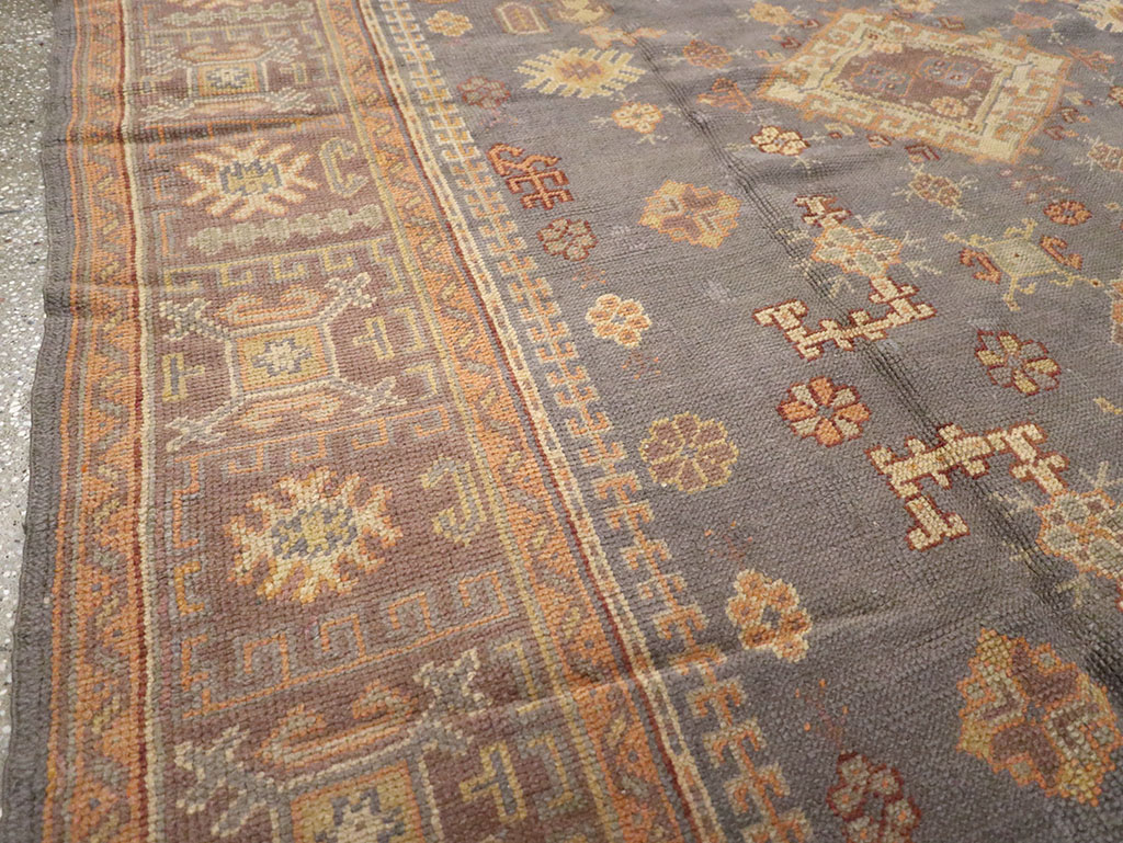 Antique Turkish Oushak Carpet, No.8527 - Staging