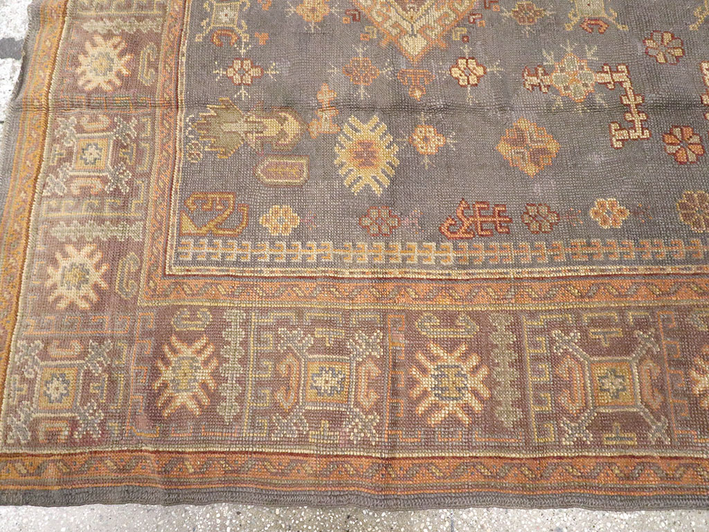 Antique Turkish Oushak Carpet, No.8527 - Staging