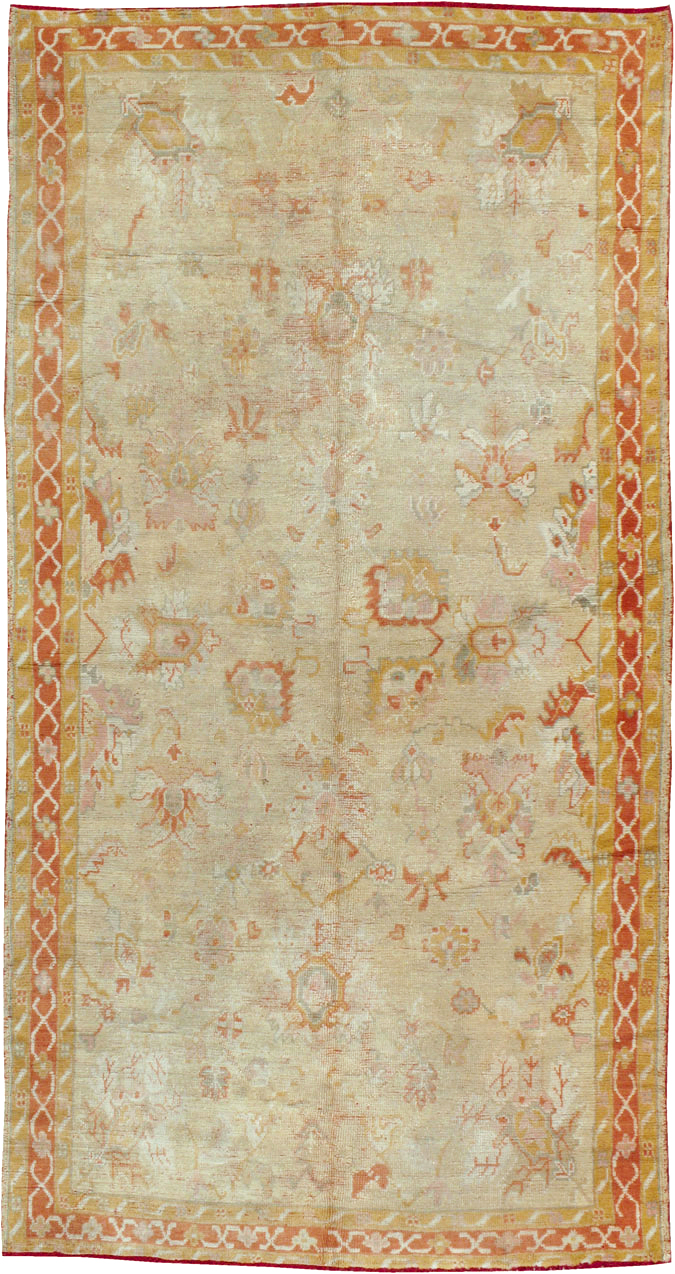 Antique Turkish Oushak Gallery Carpet, No.8533 - Staging