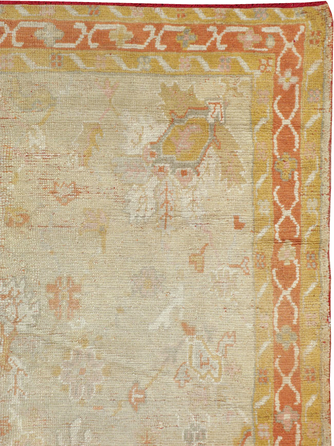 Antique Turkish Oushak Gallery Carpet, No.8533 - Staging