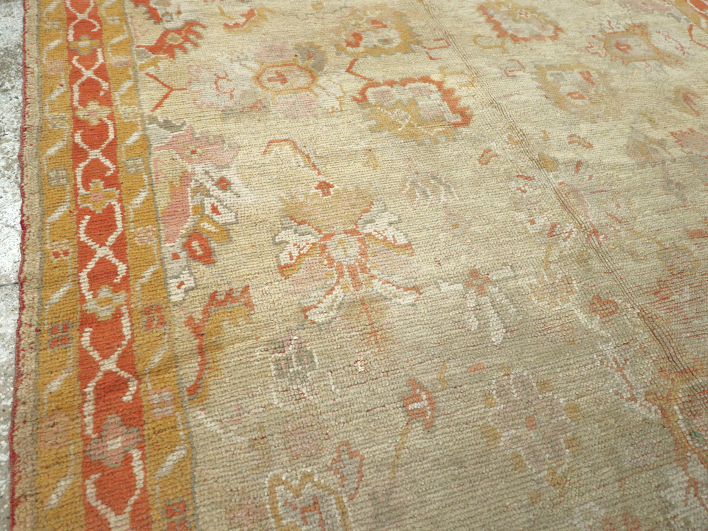 Antique Turkish Oushak Gallery Carpet, No.8533 - Staging