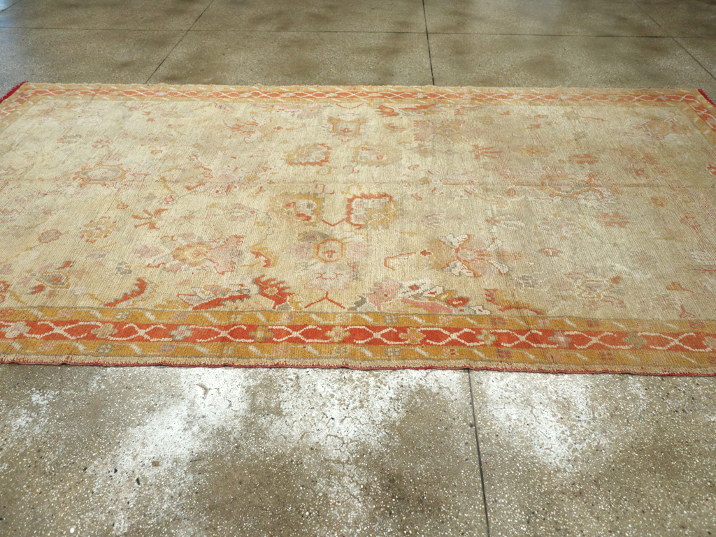 Antique Turkish Oushak Gallery Carpet, No.8533 - Staging