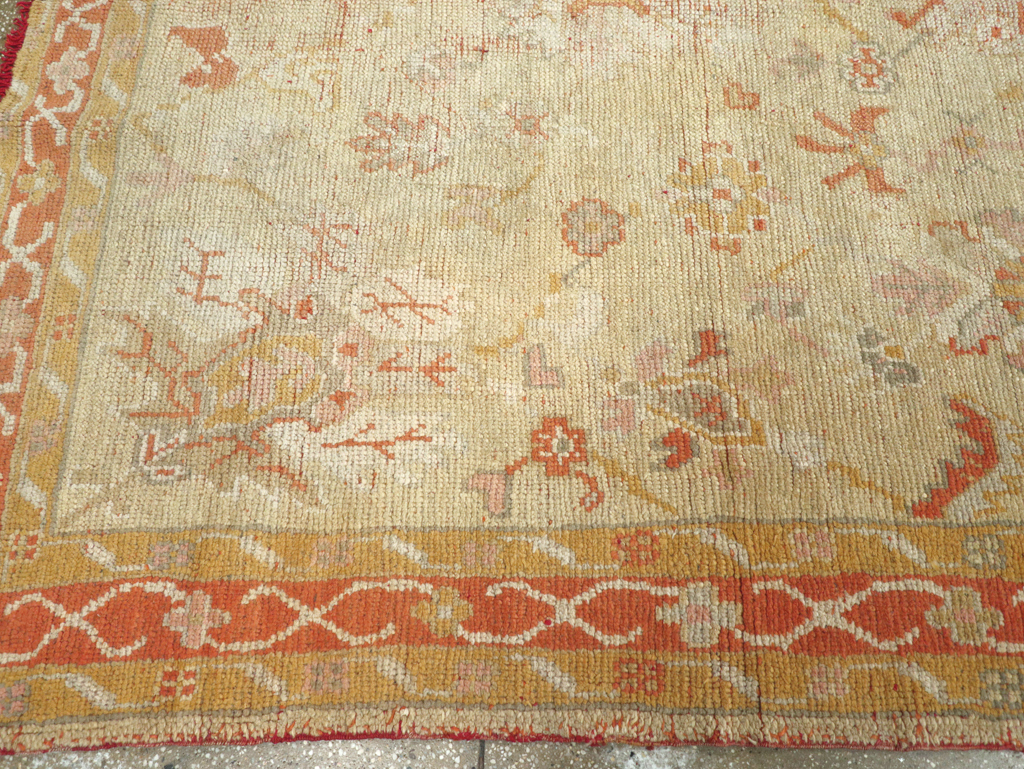 Antique Turkish Oushak Gallery Carpet, No.8533 - Staging