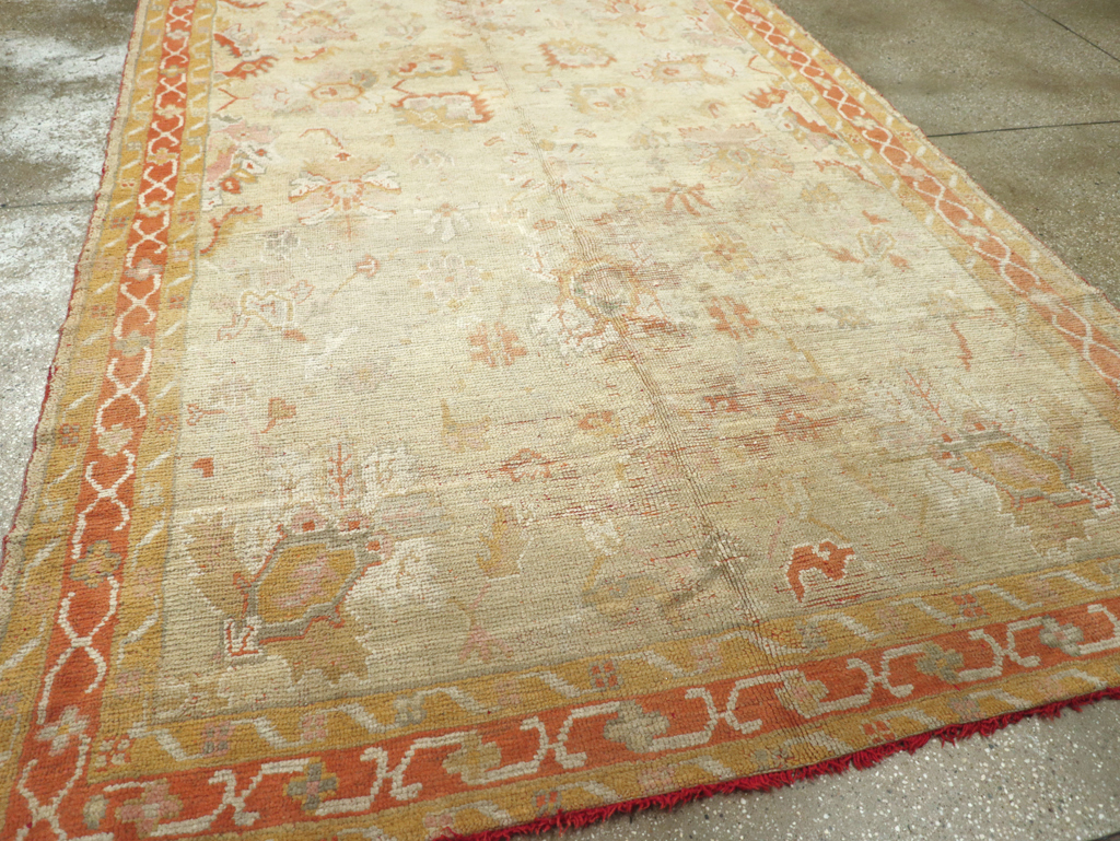 Antique Turkish Oushak Gallery Carpet, No.8533 - Staging