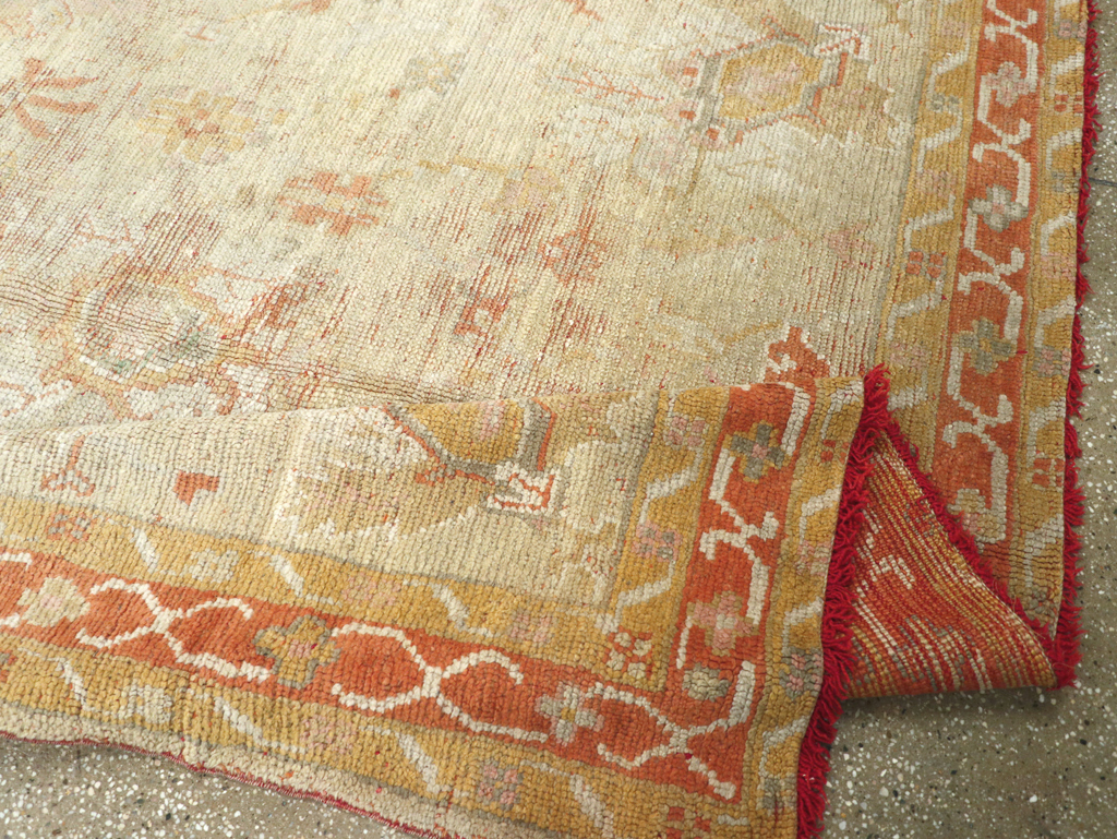 Antique Turkish Oushak Gallery Carpet, No.8533 - Staging