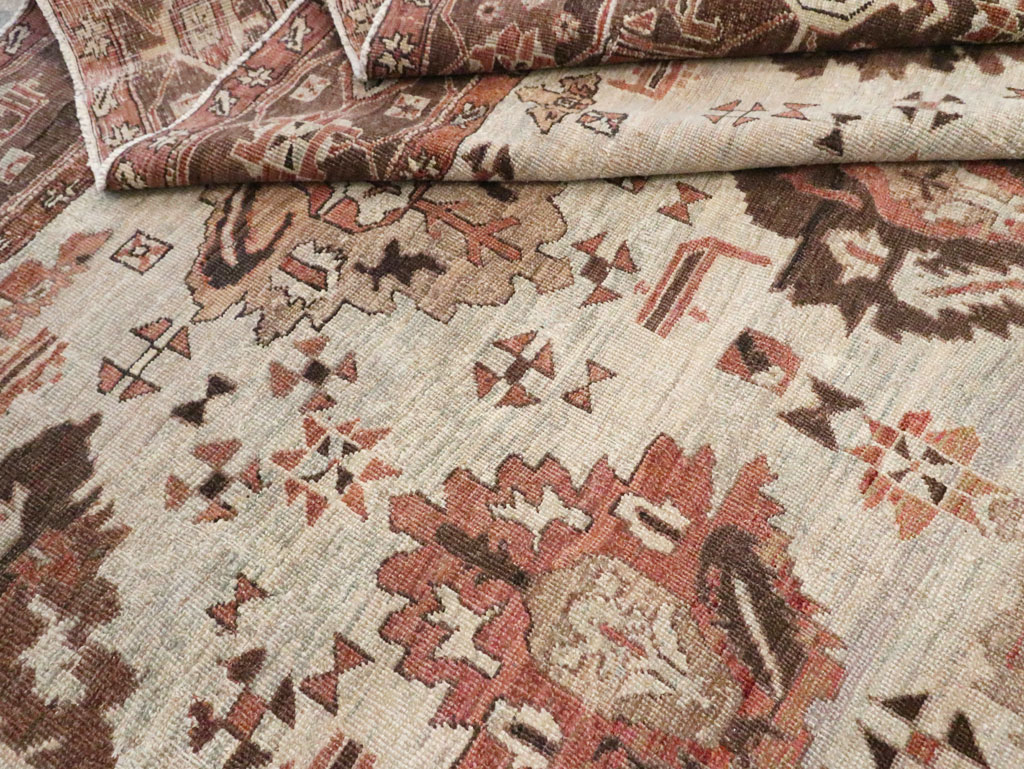 Antique Persian Heriz Carpet, No.8540 - Staging