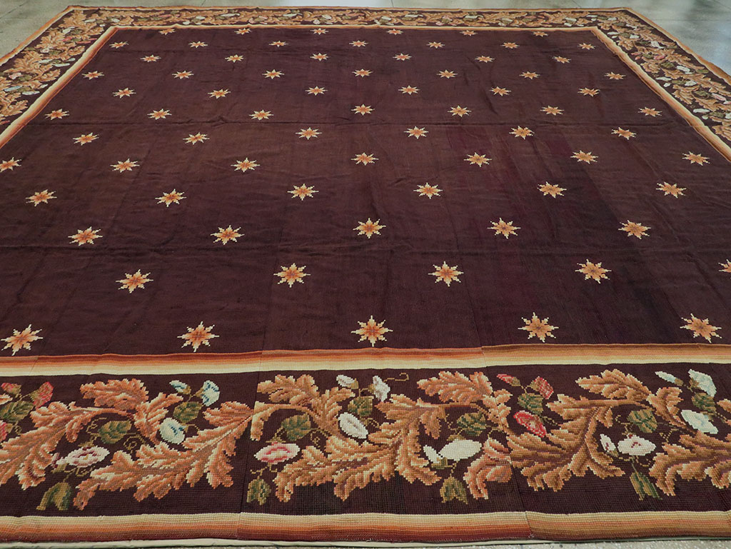 Vintage French Needlepoint Carpet, No.8582 - Staging
