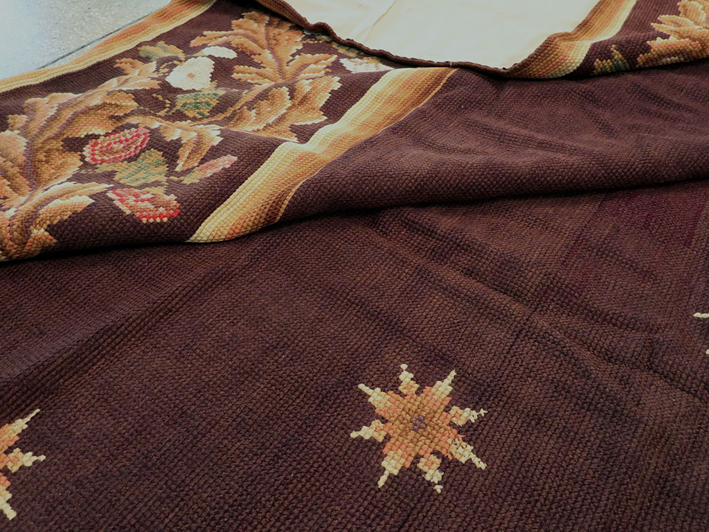 Vintage French Needlepoint Carpet, No.8582 - Staging