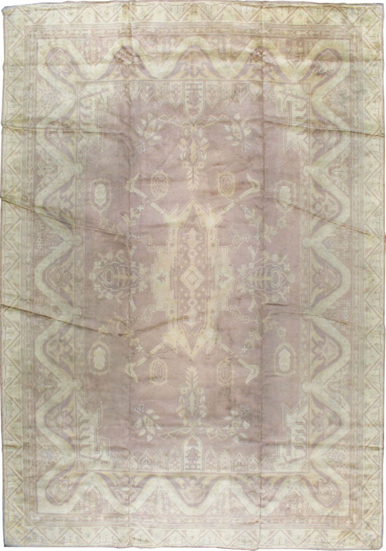 Vintage European Oushak Large Carpet, No.8600 - Staging
