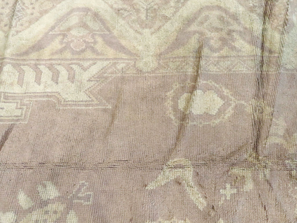Vintage European Oushak Large Carpet, No.8600 - Staging