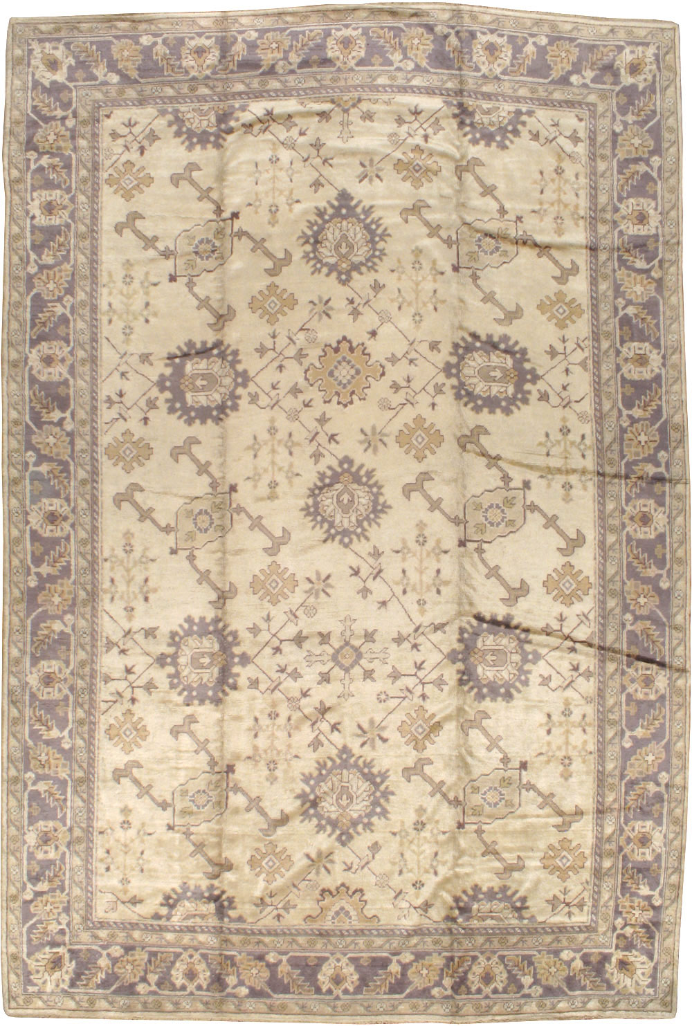 Vintage Turkish Oushak Carpet, No.8609 - Staging