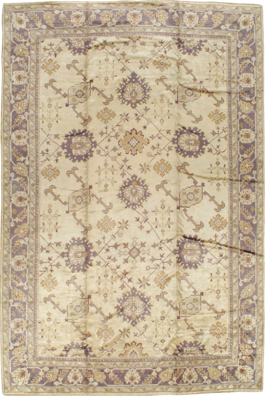 Vintage Turkish Oushak Carpet, No.8609 - Staging