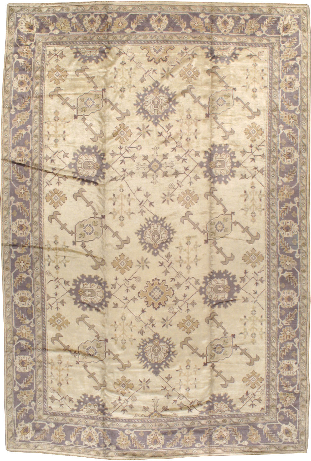 Vintage Turkish Oushak Carpet, No.8609 - Staging