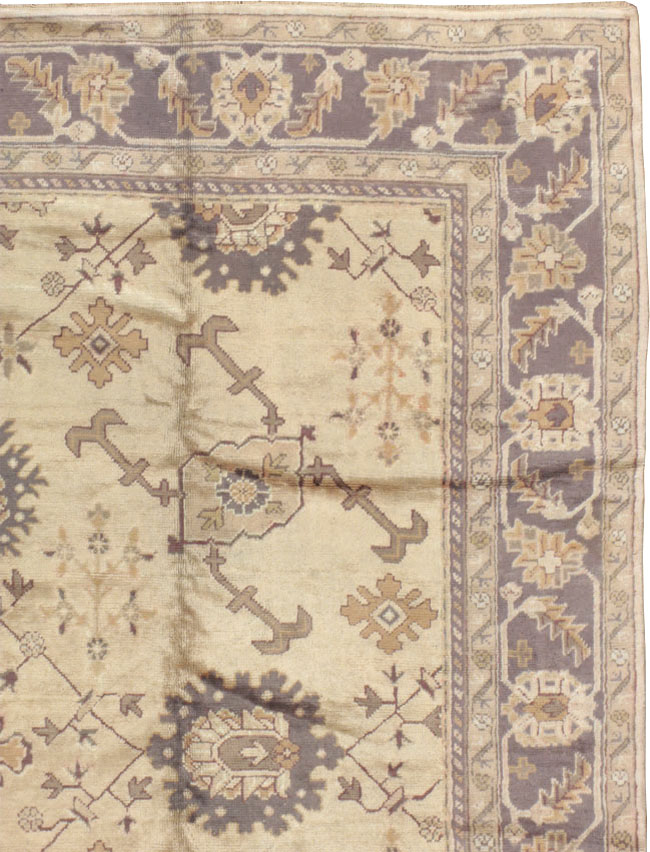 Vintage Turkish Oushak Carpet, No.8609 - Staging