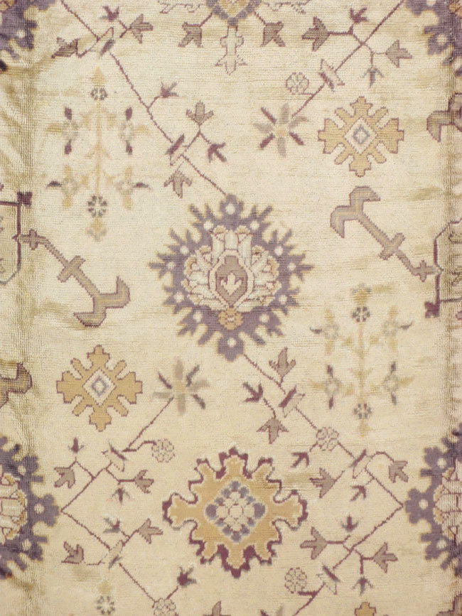 Vintage Turkish Oushak Carpet, No.8609 - Staging