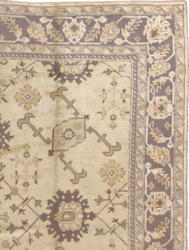 Vintage Turkish Oushak Carpet, No.8609 - Staging