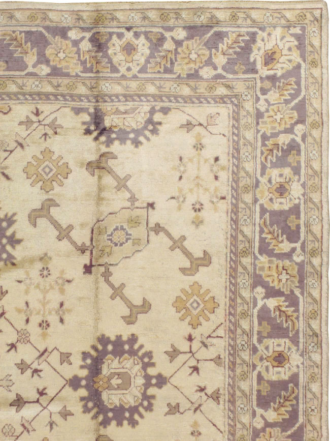 Vintage Turkish Oushak Carpet, No.8609 - Staging