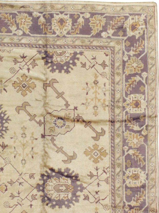 Vintage Turkish Oushak Carpet, No.8609 - Staging