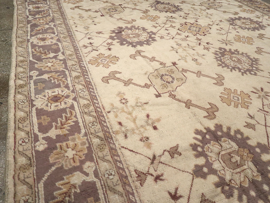 Vintage Turkish Oushak Carpet, No.8609 - Staging