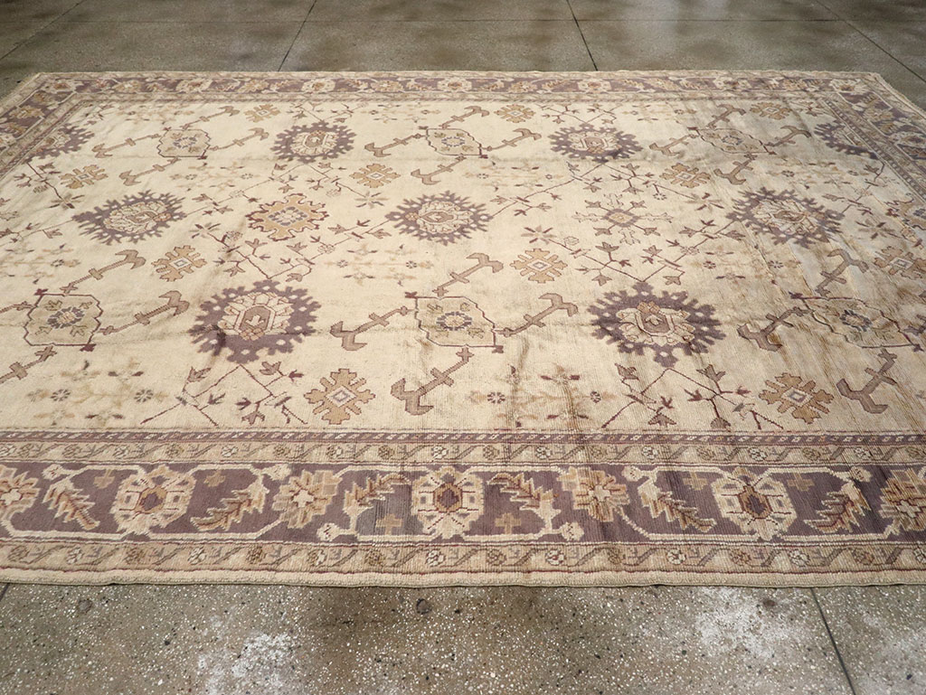 Vintage Turkish Oushak Carpet, No.8609 - Staging