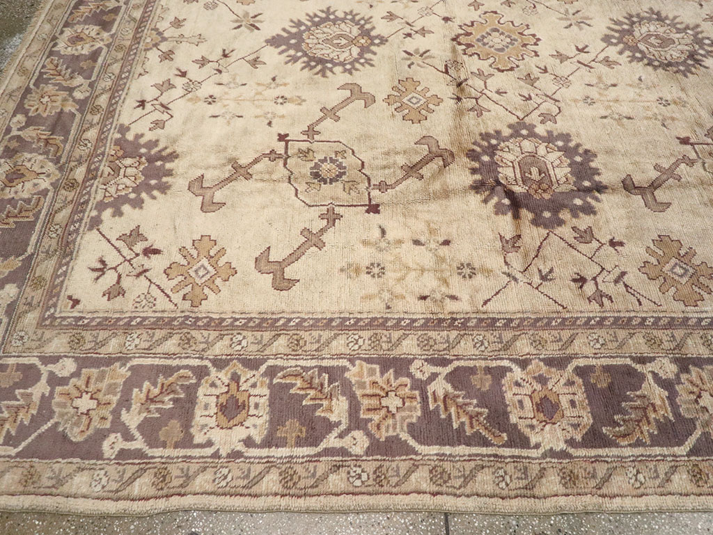 Vintage Turkish Oushak Carpet, No.8609 - Staging