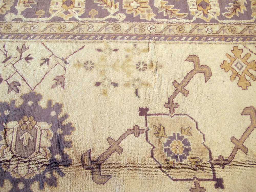 Vintage Turkish Oushak Carpet, No.8609 - Staging