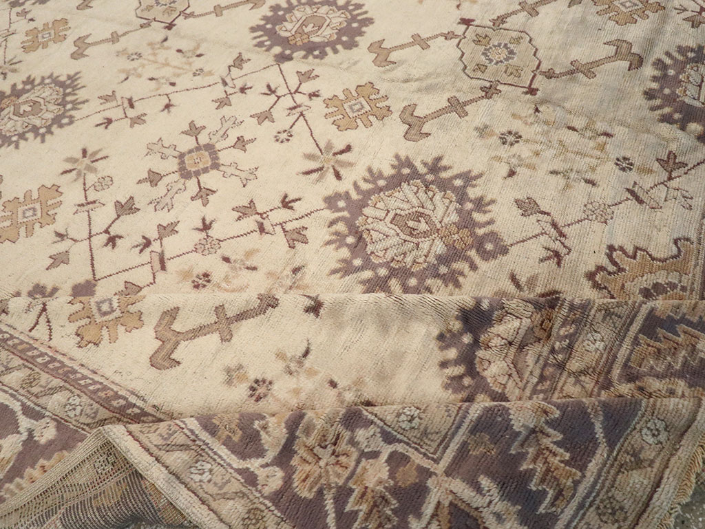 Vintage Turkish Oushak Carpet, No.8609 - Staging
