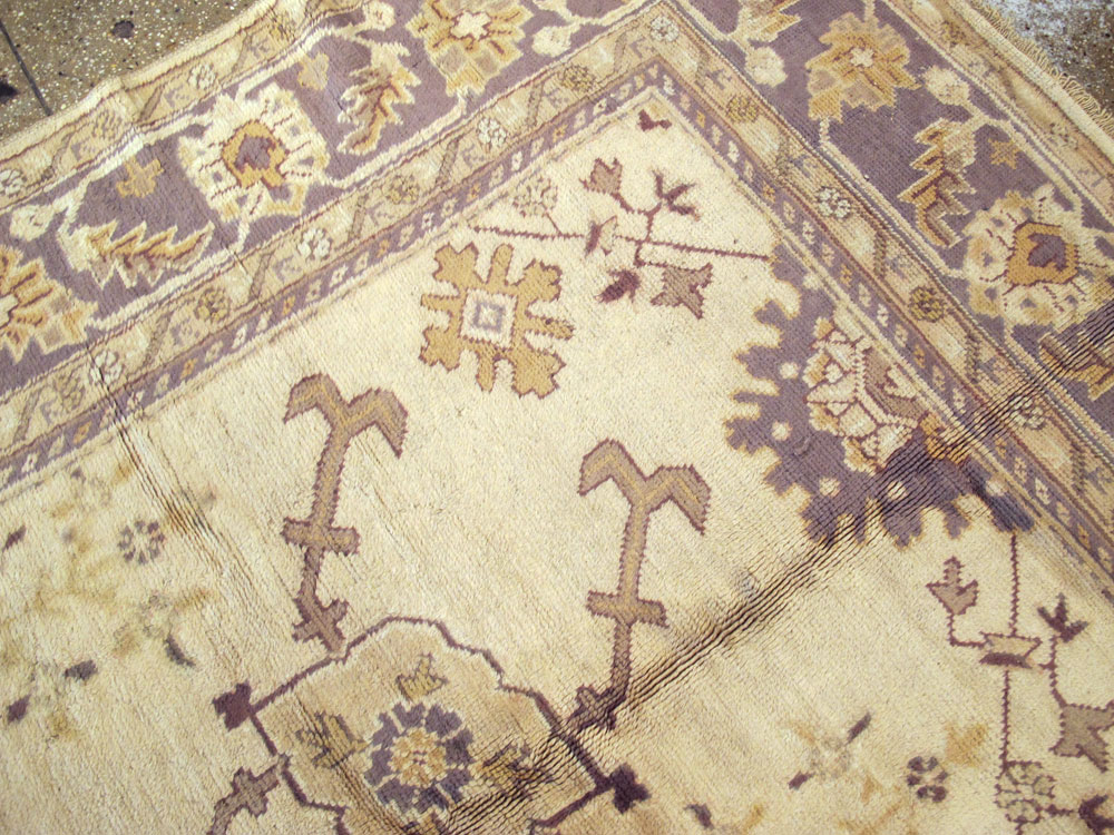 Vintage Turkish Oushak Carpet, No.8609 - Staging