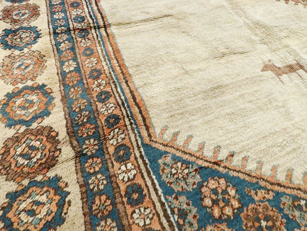 Antique Persian Bakshaish Carpet, No.8610 - Staging