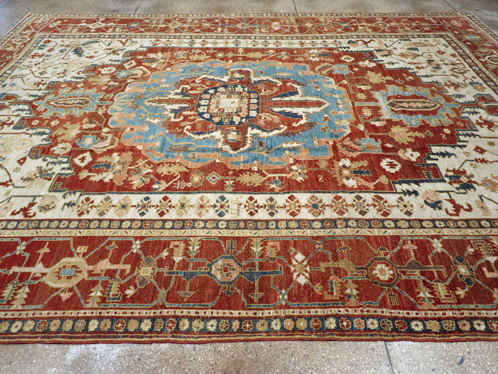 Antique Persian Heriz / Serapi Carpet, No.8639 - Staging