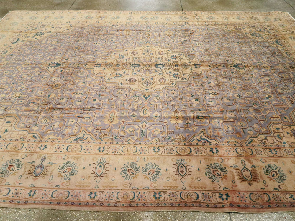 Vintage Persian Kashan Carpet, No.8651 - Staging