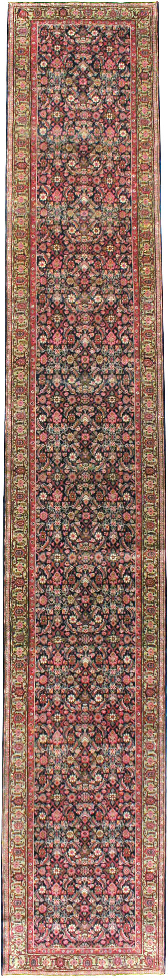 Antique Persian Fereghan Long Runner, No.8652 - Staging