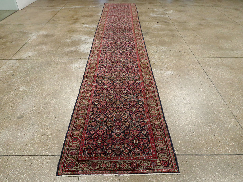 Antique Persian Fereghan Long Runner, No.8652 - Staging